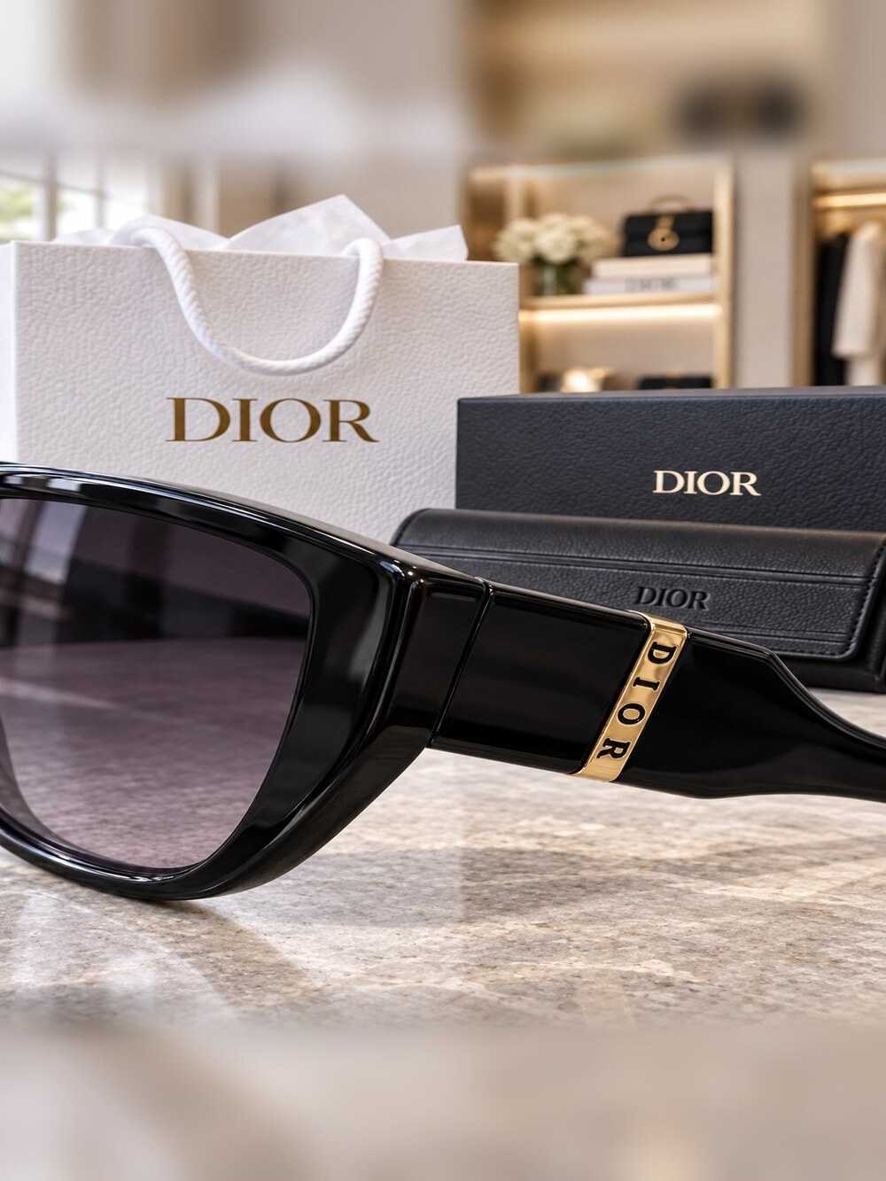 Dior Black Cat Eye Gradient Sunglasses - Picture 4 of 6